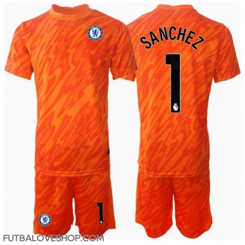 Dres Chelsea Robert Sanchez #1 Brankarsky Domáci pre deti 2024-25 Krátky Rukáv (+ trenírky)